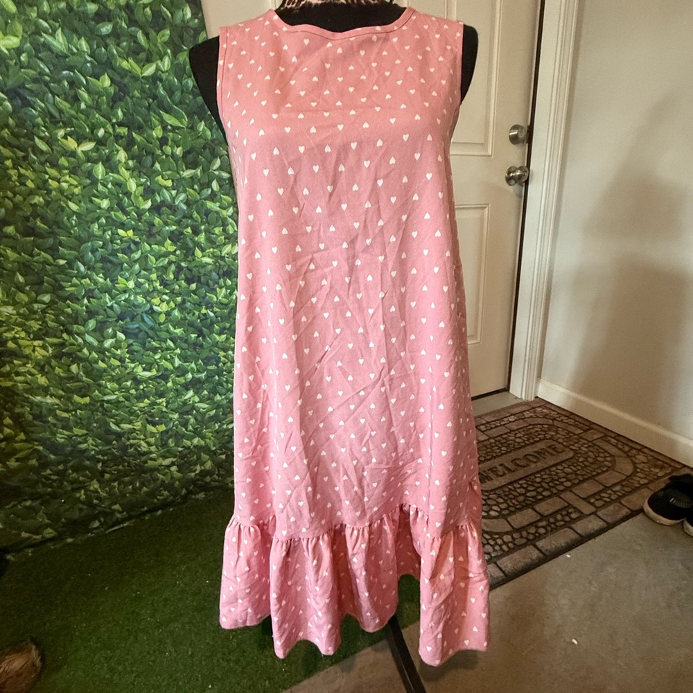 Pink Sleeveless Ruffle Hem Dress p35
